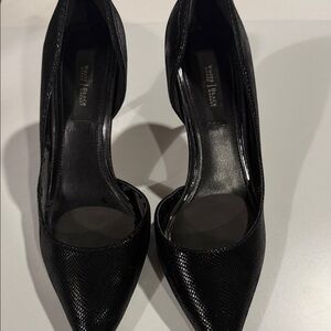 Elegant Black Textured Women's Heels